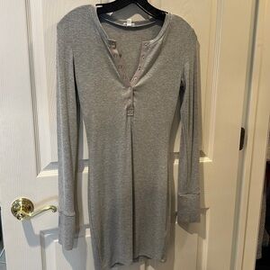 Gray Ribbed Garage Dress